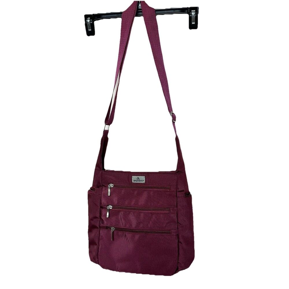 ORGANIZZI Crossbody Purse RFID Block Shoulder Bag Cell Phone Pockets Burgundy